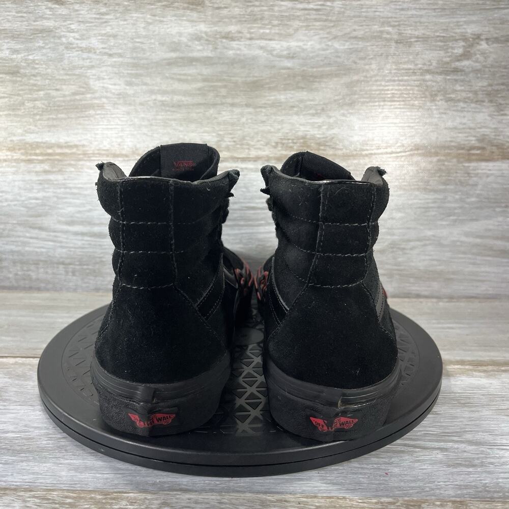 Vans Men’s Sk8-Hi Flame Black Suede High Top Sneakers Size 10 - Picture 4 of 8